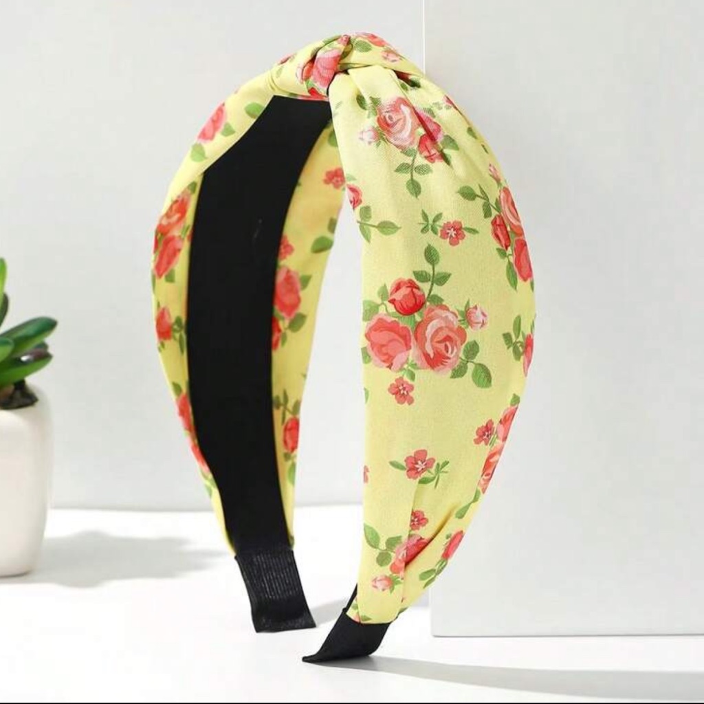 278 Floral Yellow Headband